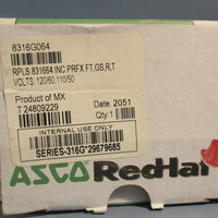 ASCO 8316G064 Solenoid Valve 24VDC 120VAC 1/2"NPT 10-125/150psi