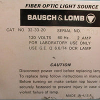 Bausch & Lomb 323320 Fiber Optic Light Source 120 V 60 Hz 2 A