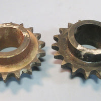 Lot of 2 Steel 60C18 Sprockets 18 Teeth and 2.043" Straight Bore Used