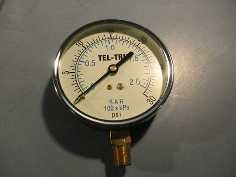 Tel Tru 3550BC4L1F8FE Pressure Guage 30 PSI 3 1/2 " Dial 1/4 NPT Lot of 10