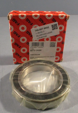 FAG 6013-2RSR Deep Groove, Radial Ball Bearing 65MM Bore, 100MM OD 18 MM WD