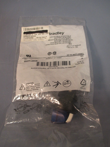ALLEN BRADLEY ILLUMINATED SELECTOR SWITCH BLUE SERIES A 800FPLSM26