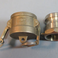 PT Coupling 20V & 20A 316SS Stainless Adapter w/ Cam & Groove Cap NWOB