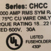 Bussmann CHCC3DI Industrial Modular Fuse Holder 600VAC 30A 3 Pole (Lot of 3)