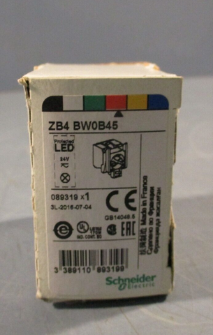 Schneider Electric Contact Block Push Button 24V Red Lens LED ZB4BW0B45