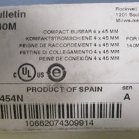 Allen Bradley 140MCW454N Ser. A Compact Busbar 4x45MM 3PH 600AC 64A