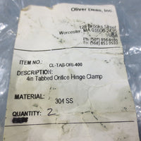 Oliver Dean CLTABORI400 4" Inch Tabbed Orifice Hinge Clamp