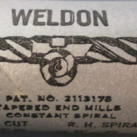Weldon 5° Tapered End Mill: T54E5, 3/32"DIA, 3/4"SHK, HSS, 3FL, USA