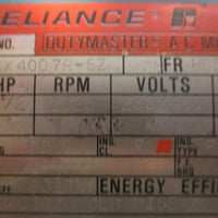 Reliance Electric P56X4007RSZ Dutymaster AC Motor 1/2HP 1725RPM 3PH 5/8" Shaft
