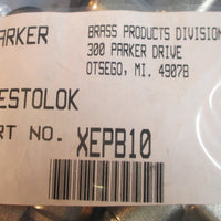 Lot of 5 Parker XEPB10 Prestolok Nickel Plated Brass Elbow Push Fittings NWOB