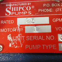 Shipco Pumps 116D Centrifugal Pump 25GPM  40PSIG 1HP 115V 1A 60Hz