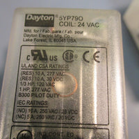 LOT OF (3) DAYTON RELAY DPDT OCTAL 10 A, 24 VAC #5YP790