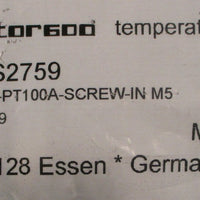 IFM Efector 600 Temperature Sensor TS2759 TSPT100AScrewIN M5
