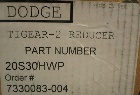 Dodge Tigear-2 20S30HWP Right Angle Worm Gear Reducer 5/8" Shaft Dia 1-1/4" Bore