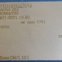Sew Eurodrive KA67 DRN80M4/DH Gearmotor 1-1/2" Bore 1.0 Hp 230/460V 3.10/1.56A