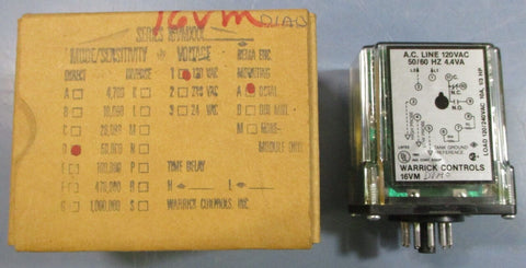 Warrick Controls 16VM Control Relay 16VMD1A0 120VAC, 10A, 1/3HP 50/60HZ, 4.4VA