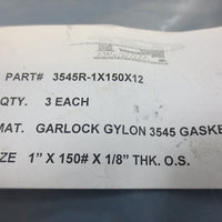 3 Nib TSP 3545R1X150X12 1" X 150 X 1/8" Thick Gaskets 3545 New!!