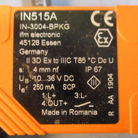 IFM Electronic IN-3004-BPKG Inductive Proximity Switch 10-36VDC 250mA 4mm nf