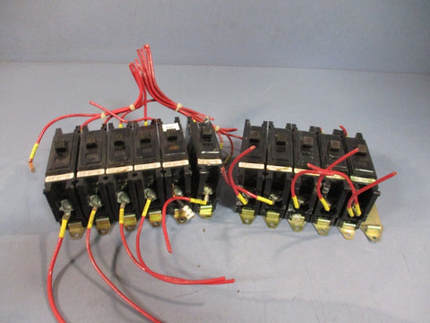 (Lot Of 11) Westinghouse Circuit Breakers, 1 Pole Unit QUICKLAG C