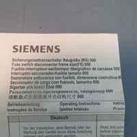 Siemens 3NP11231CA20 Fuse Switch Disconnector 3pole 160A NEW