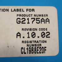 Agilent Technologies G2175AA Chemstation Software User License Rev. A.10.02