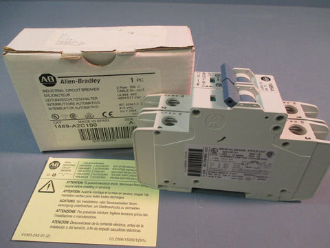 ALLEN BRADLEY INDUSTRIAL CIRCUIT BREAKER 2-POLE 10A SER A 1489-A2C100