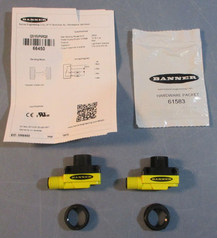 (Lot of 2) Banner QS18VP6RQ8 Photoelectric Sensor 10-30VDC