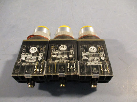 AllenBradley Yellow Push Button 300VAC, 720VA Break 110300V Series B 800MXD1