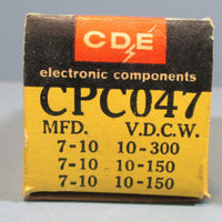 Lot of 2 Cornell Dubelier CDE CPC047 Can Capacitor 10-300 VDCW NOS
