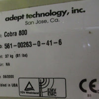 Adept Technology Cobra 800 Robot Arm 561-00263-0-41-6 w/ Cables