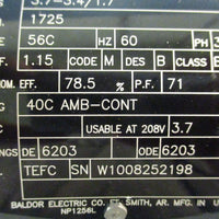 Baldor VM3546 Motor 1725RPM 1HP 60Hz W/ Hub City Spartan 0271-00016 Gear Drive