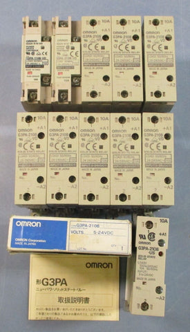 (Lot of 11-10 Used 1 New) Omron G3PA-210B-VD Solid State Relay 5-24VDC 24-240VAC