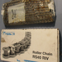 Tsubaki RS40 RIV Carbon Steel Roller Chain 10ft Long 1/2 in Pitch