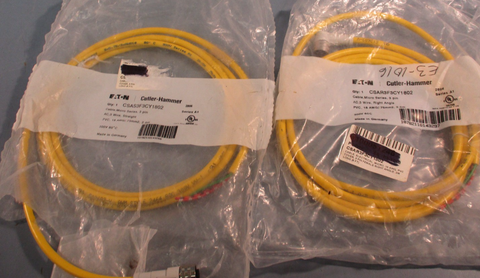 Lot of (3) Cutler Hammer CSAS3F3CY1802 Micro Cable 3pin Straight 2.0m