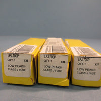 Lot of (3) Bussmann LPJ-70SP 70 Amp Fuse Class J Low Peak 600V