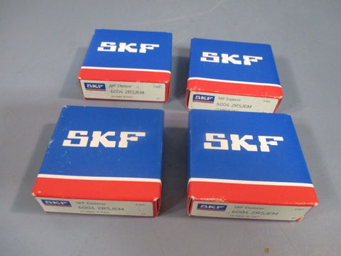 Lot of (4) SKF Deep Groove Ball Bearing 6004-2RSJEM