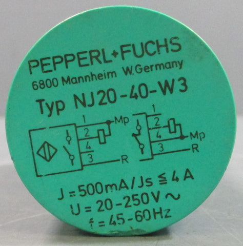 Pepperl+Fuchs NJ2040W3 Inductive Proximity Switch 20250VAC 4560Hz