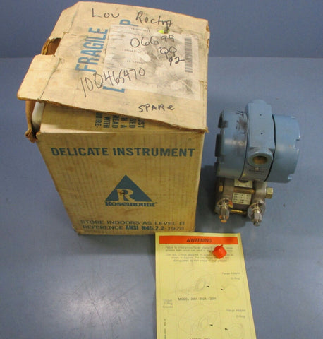 Rosemount 1151DP6E22B1 Alphaline Pressure Transmitter, 45VDC, 2000PSI, 3/4" Bore