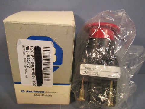 Allen-Bradley Push Button Jumbo Mushroom Head Red Ser. F 800H-DR