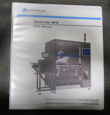 Metapack Vericode BFS Print and Labeling Machine 480 VAC MFG in 2020