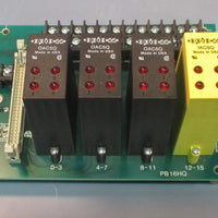 Opto 22 PB16HQ Input Output Module Rack Board w/ (3) OAC5Q & (1) IAC5Q Used