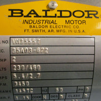 Baldor VM3555T 3-Phase Industrial Motor 2 HP 230/460 VAC 3450 RPM 7/8" Shaft Dia