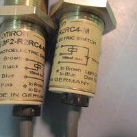Lot of 2 OMRON E3F2-R2RC4-M Photoeletric Switch 10-30VDC