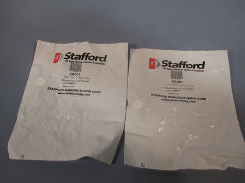 Lot of (2) Stafford TwoPiece ClampType Shaft Collar 1/16" 8A001