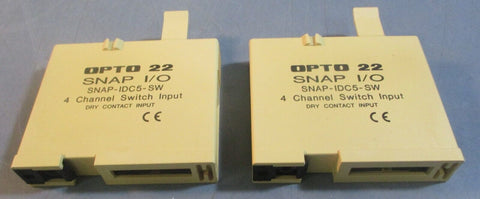 Opto 22 I/O Module SNAP-IDC5-SW 4 Chan. Switch Input Dry Contact Input Lot of 2