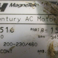 Magnetek H516 Century 815936302 AC Motor 1HP 3PH 5/8" Shaft Dia 7/16" Thd Dia