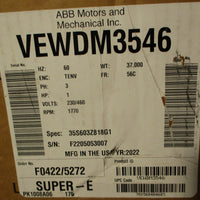 Baldor Reliance VEWDM3546 3 PH Motor 1770 RPM 56C TENV 1HP 5/8" Shaft Dia