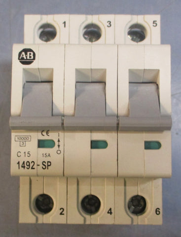 Allen Bradley 1492SP3C150 Ser C Circuit Breaker 15A 480Y/277V