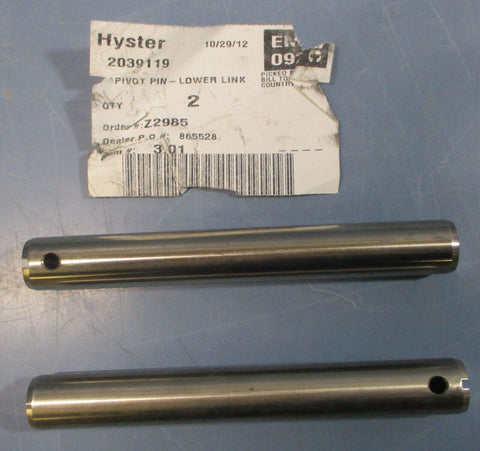 (Lot of 2) Hyster 2039119 Lower Link Pivot Pin 6-7/8" Long 7/8" Dia.