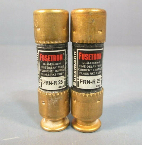 Bussmann Fusetron Time Delay Fuse Class 25 Amp 250V FRN-R Lot of Two